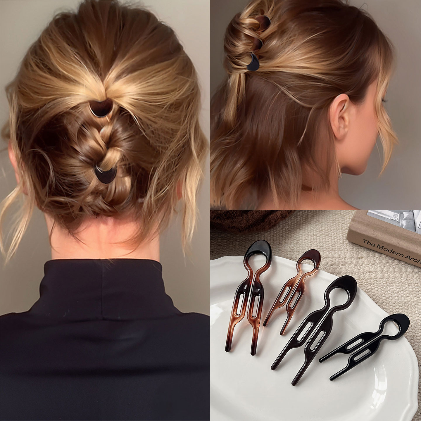 小鱼发簪盘发神器女后脑勺