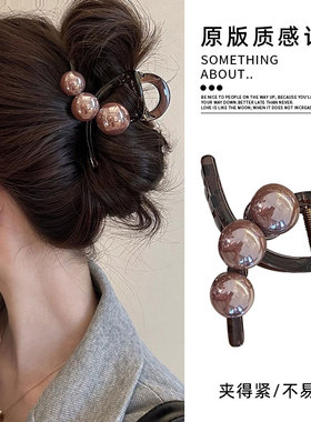 少发量抓夹女高级感盘发发夹后脑勺气质慵懒风鲨鱼夹发抓发卡头饰