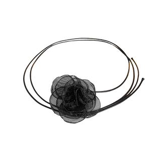 玫瑰花朵珍珠颈链choker项圈女颈带项链锁骨链绑带脖子系花配饰