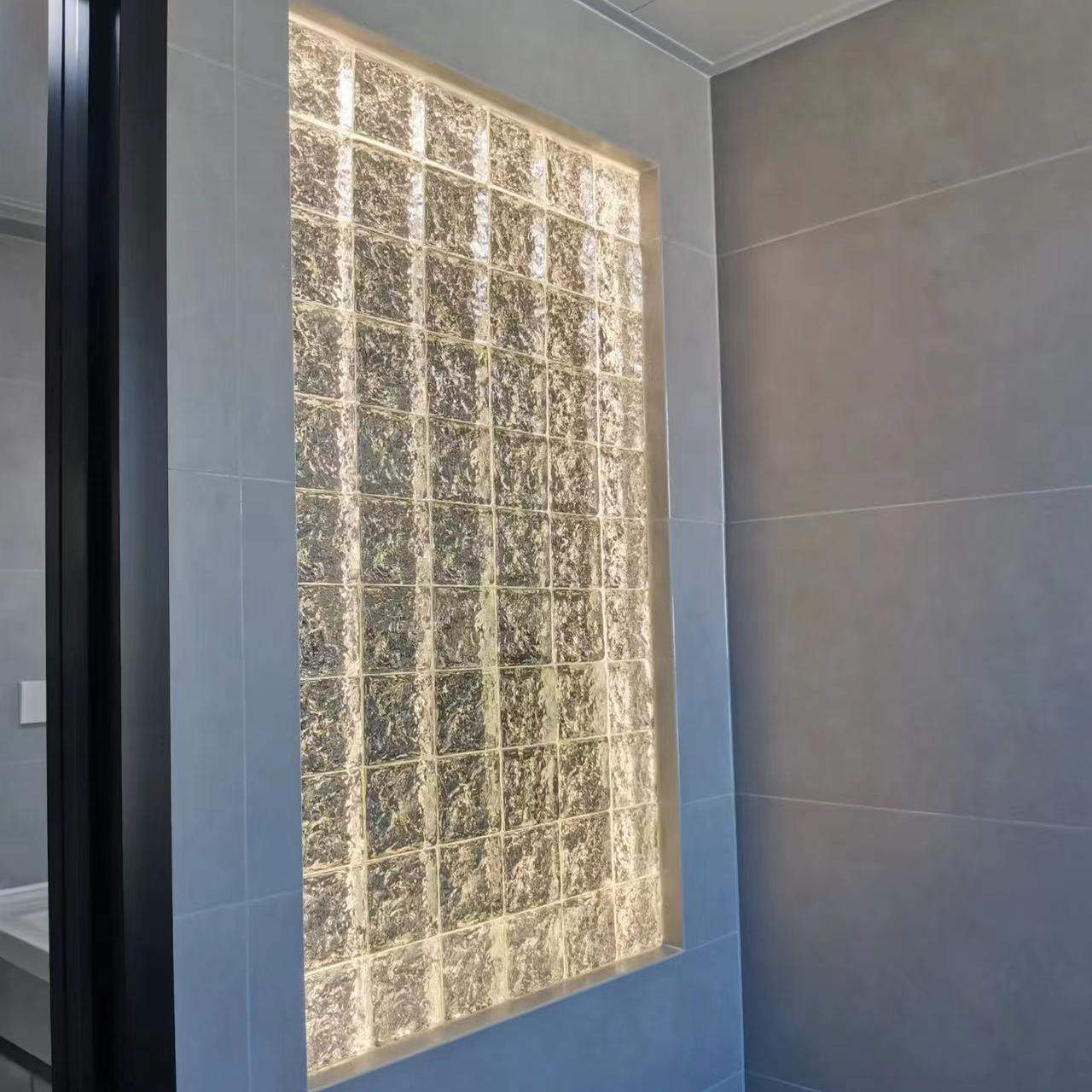 方砖超白玻璃砖水晶砖透明方形实心冰纹隔断墙卫生间卧室玄关客厅