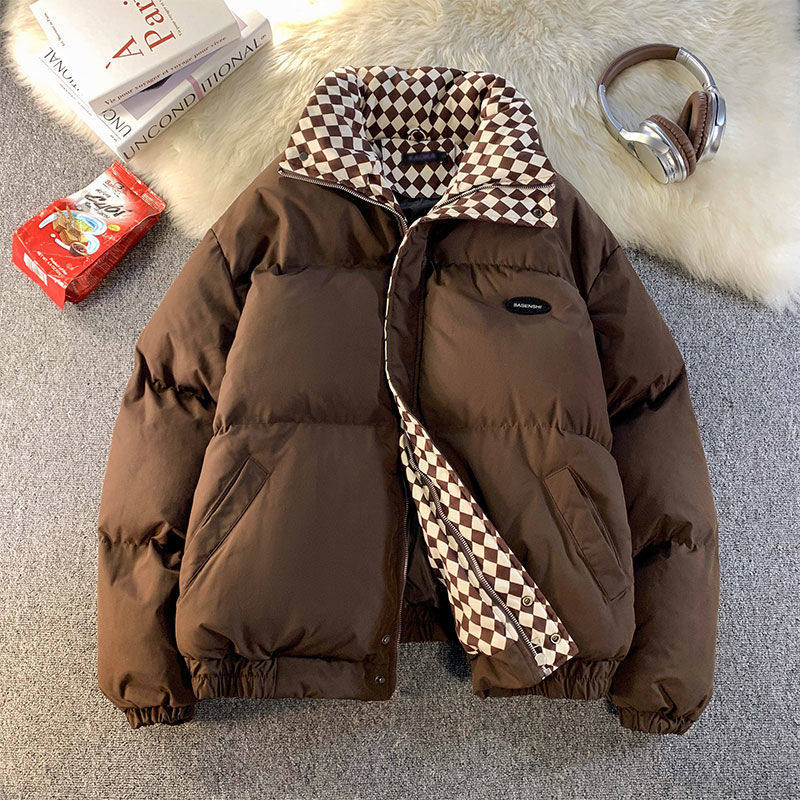 羽绒棉服女2024秋冬季新款面包服宽松大码立领短款小个子棉衣外套