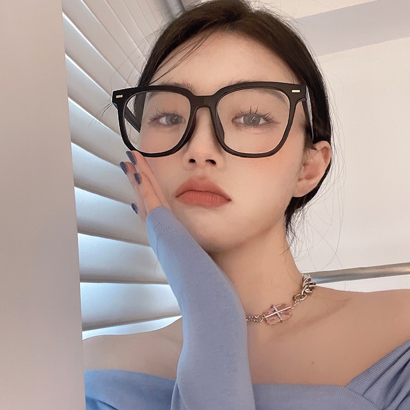 大媛家Sunny 网红同款韩版素颜黑色粗框眼镜框女复古方形近视眼镜