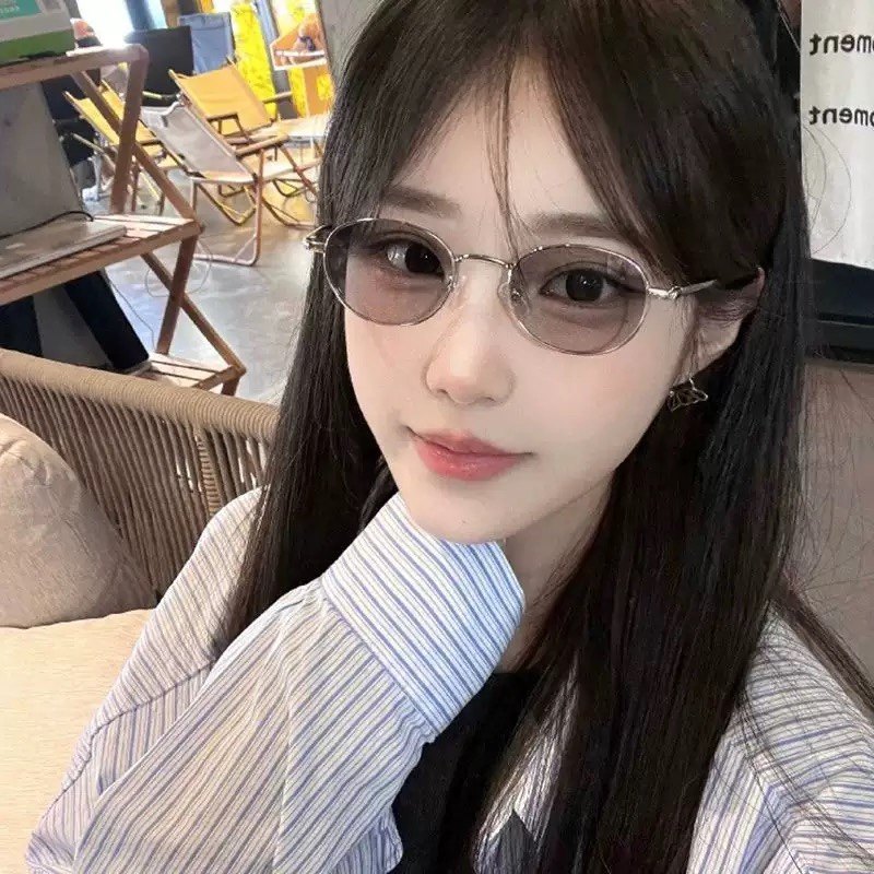 大媛家Sunny 变色金丝边近视眼镜可配度数一镜三用墨镜素颜神器