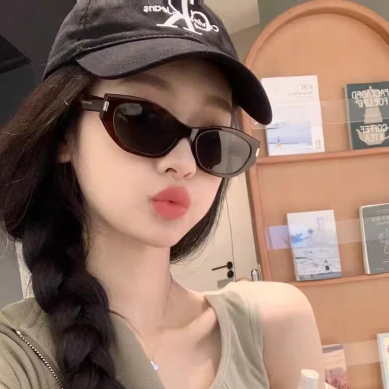大媛家Sunny 韩版Y2K猫眼墨镜女高级复古玳瑁遮阳显瘦太阳眼镜