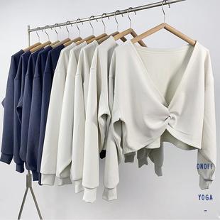 德芙般柔软顺滑！双面穿短款蝴蝶瑜伽罩衫运动健身服显瘦宽松外套