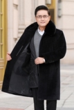 1202P185中老年人可脱卸内胆毛领仿貂绒大衣加绒加厚商务爸爸外套，男装毛呢大衣，星座1108-3