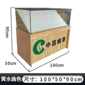 超市便利店木质钢化玻璃烟柜展示柜带收银台一体组合小多功能移动