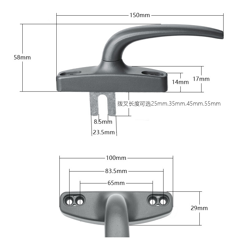 。门窗户把手老式外推窗拉手铝合金平开传动执手平开窗执手上悬窗