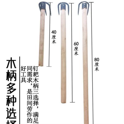 捡菌子小耙子耙子钉耙抓钩花园种菜D翻土松土园艺三齿四齿锄耙小