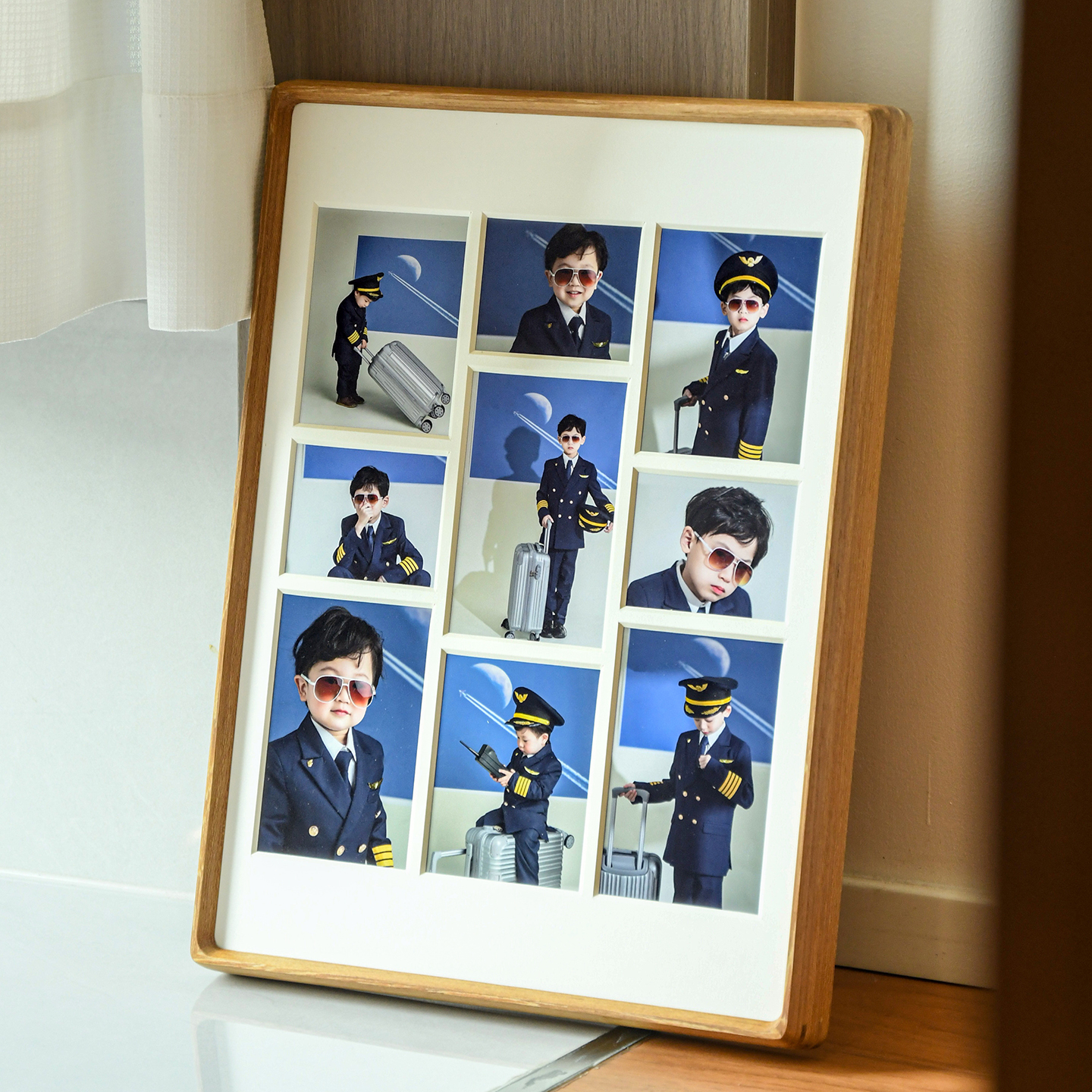 打印照片做成相框定制实木宫格高级感婚纱情侣框diy宝宝纪念礼物