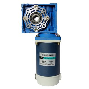 。200W直流减速电机12V24v调速马达大力矩正反转有刷慢速低速电u.