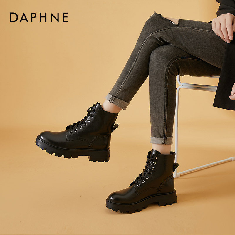 Daphne fashion Martin 2022 Autumn and winter Versatile Boots Plush leisure time The thickness of the bottom work clothes Bootie Single bootsin the Women's Shoes, Boots, Riding boots category - from Buy2taobao.com to provide professional Taobao agent buy service