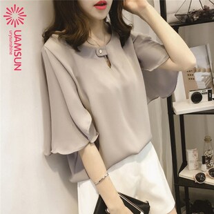 2023casual shirt women blouse chiffon T-shirts Tops 4XL衬衫