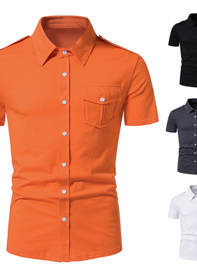 外贸wish跨境2023夏季新款亚马逊男士针织衬衫男士休闲短袖T恤B11