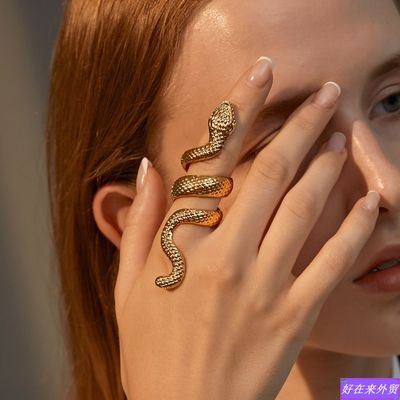 couple Fashion men girl Punk Animal Exaggerated Snake Ring