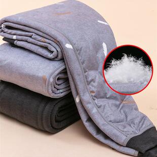 保暖裤 东北热内穿青年鹅绒裤 羊毛衬里加厚棉裤 紧身打底裤 冬季 男式