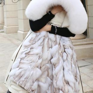 2026新狐狸皮草衬里派克女士冬季皮草夹克可拆卸雷克斯兔皮草中长