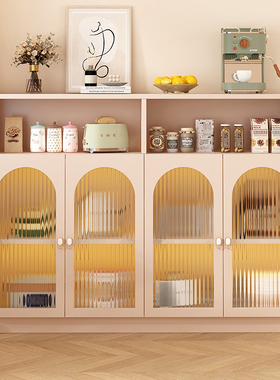 轻奢长虹玻璃门餐边柜客厅靠墙茶水柜置物架家用防尘储物收纳柜子