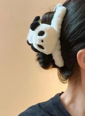 可爱毛绒抓夹女后脑勺发夹卡通夹子盘发夹发饰头饰秋冬女BYWE3158