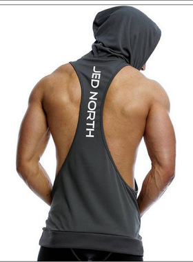 Men's Gym Clothing Waistcoat hood Singlet Shirts man clo