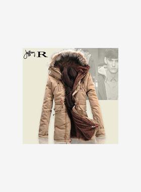 Men winter coat lamb wool liner thick padded jacket 男款棉衣