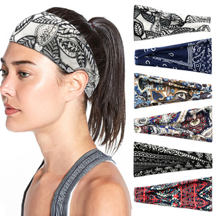 European Women Sports Headband sweatband kerchief headdress