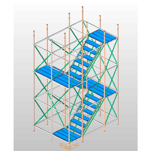 盘扣脚手架爬梯CAD文件图块行人通道图块方案设计
