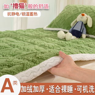 宿舍 a类獭兔毛牛奶绒床垫软垫家用冬季 珊瑚绒床褥薄垫子保暖加厚