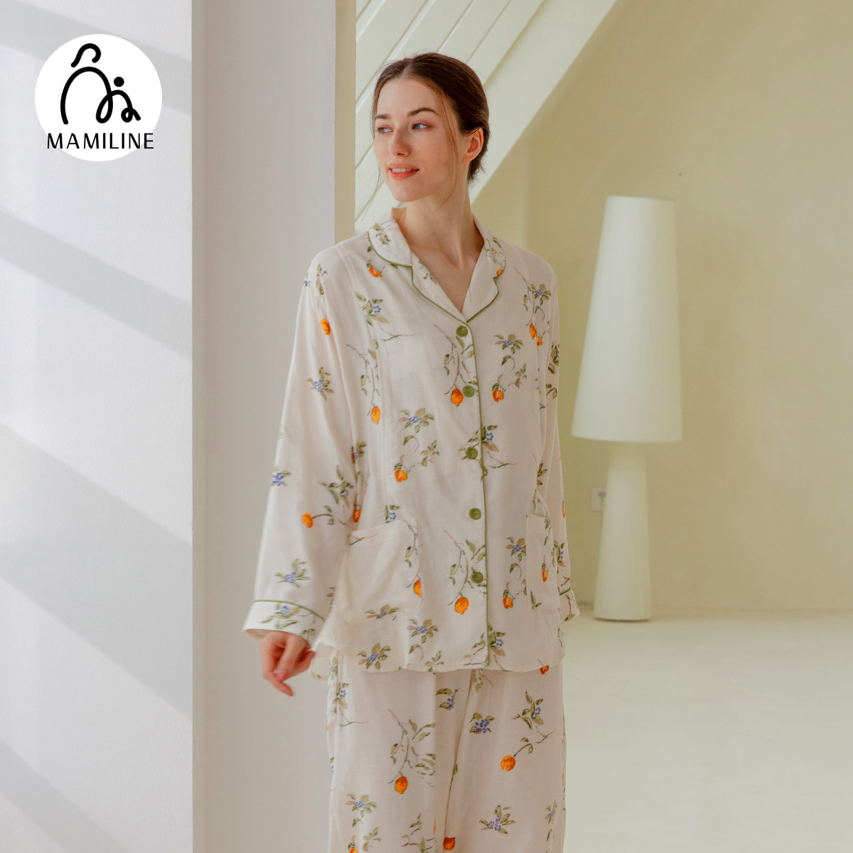 竹棉双层纱哺乳月子家居服套装
