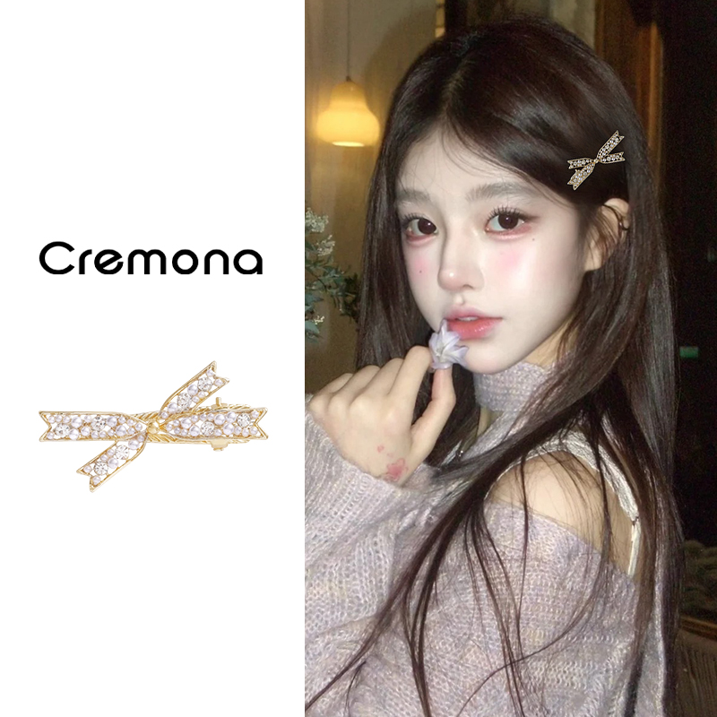 蝴蝶结珍珠款发夹女2025新款