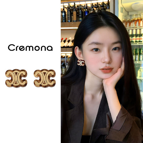 复古金色耳夹女法式气质