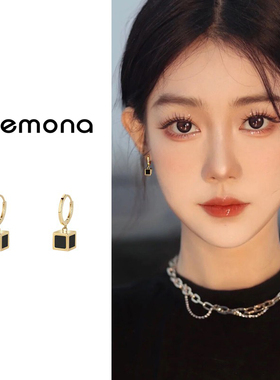 黑色港风耳钉女2026新款爆款小众独特耳扣耳坠高级感气质耳环耳饰