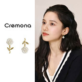 干枯玫瑰耳环女复古简约耳坠轻奢高级感耳夹气质耳钉独特百搭耳饰