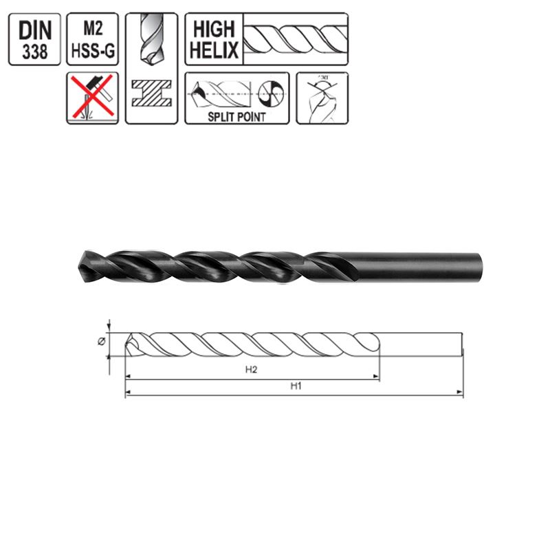 。YATO工具全磨制麻花钻1.0-9.5mm高速钢M2电钻钻头 YT-3900