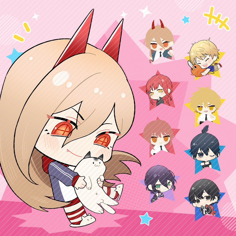 同人谷周边 电锯人镭射闪徽章q版吧唧小鼻噶 代理