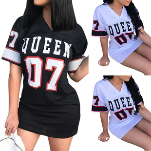 Printed Sexy V Neck  Casual Short Sleeve Slim Cloths Fashion