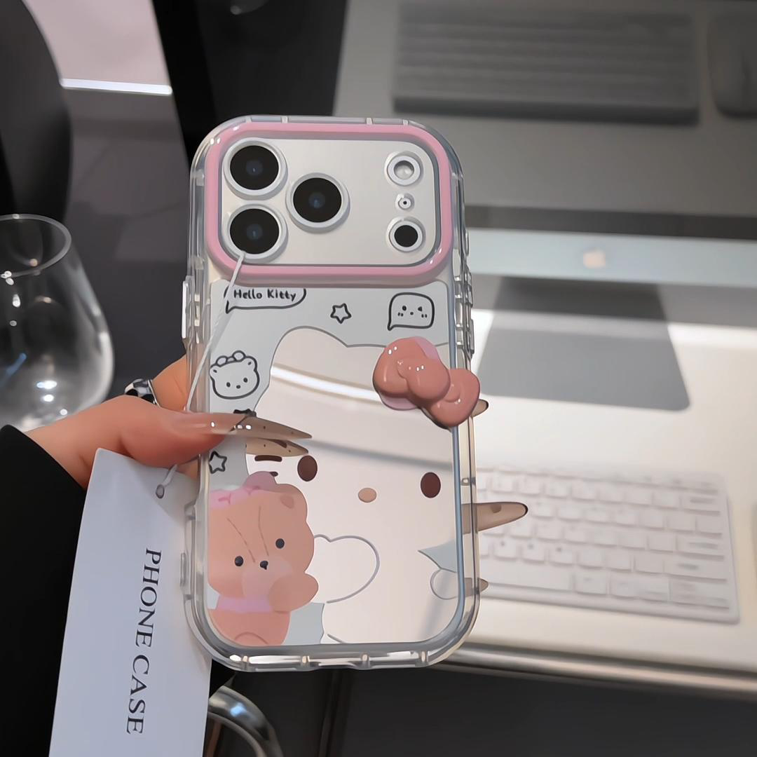 适用苹果17硅胶卡通保护壳镜面