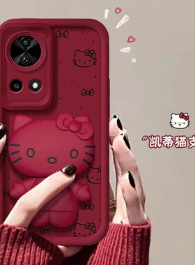 适用华为nova13pro手机壳可爱猫咪nova14补妆镜支架12ultra活力版软保护套硅胶防摔全包mate70pro网红女10pr
