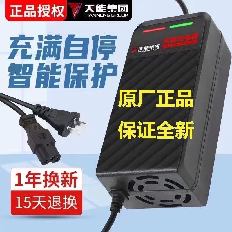 天能自动断电爱玛三轮电动车电瓶充电器48V12AH60V20AH72V32A