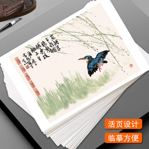 名师国画临摹卡 花鸟篇水墨绘画入门艺术培训基础入门全套48幅