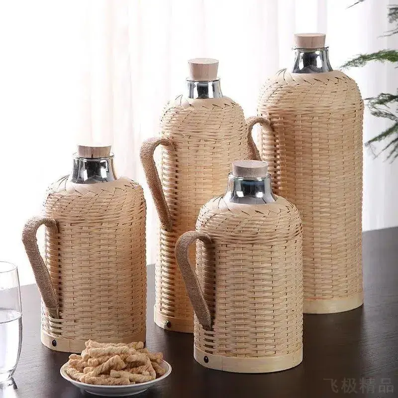 纯手工竹编热水瓶家用复古传统