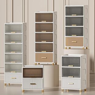 翻盖透明客厅杂物零食收纳柜靠墙玩具柜子置物柜家用储物柜健之章