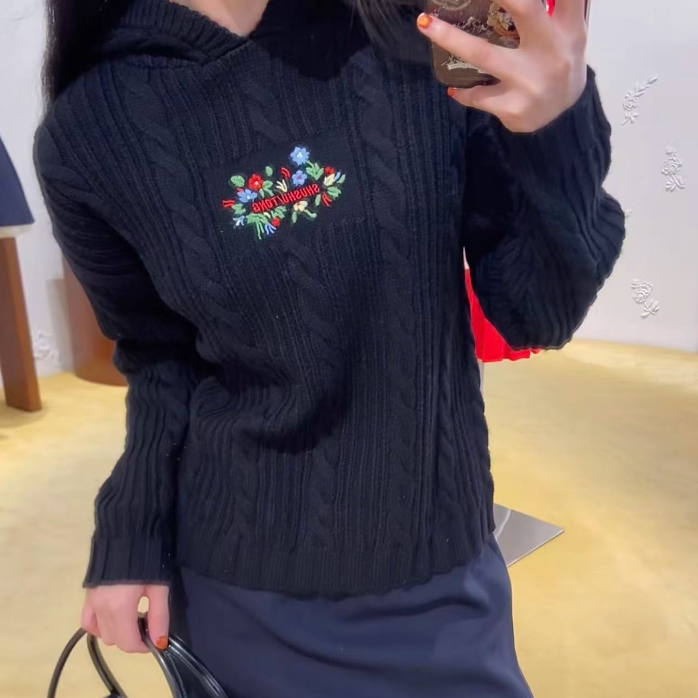 肌理感圣诞风羊毛针织衫