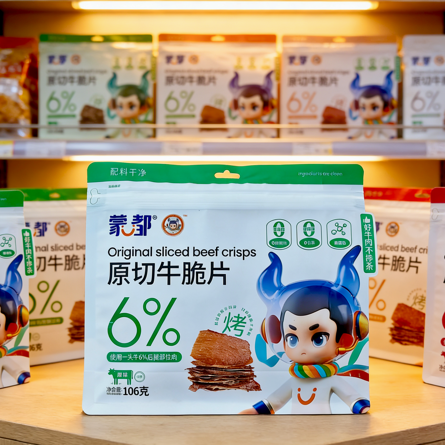 蒙都牛脆片风干牛肉内蒙特产原切手撕牛肉干酥脆零食清真肉香浓郁