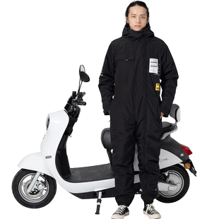 跨骑电动摩托车挡风被冬季加绒加厚保暖电瓶车挡风衣罩骑车防寒服