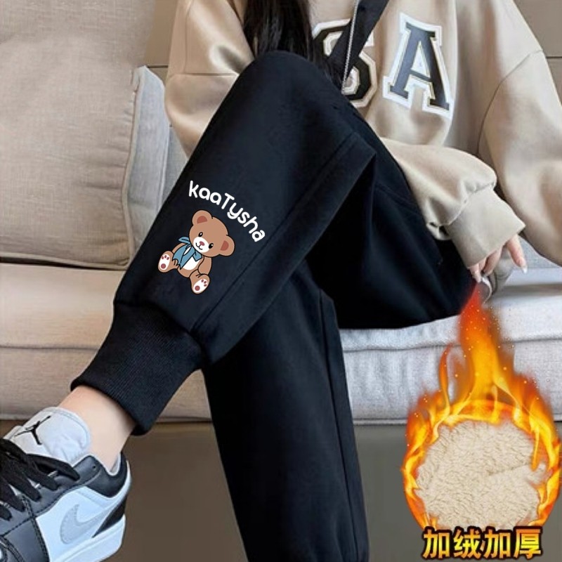 加绒运动裤女士秋冬季新款束脚宽松休闲裤羊羔绒大码保暖哈伦裤子,女装/女士精品,卫裤,淘宝优惠券,粉丝福利购,淘宝优惠卷