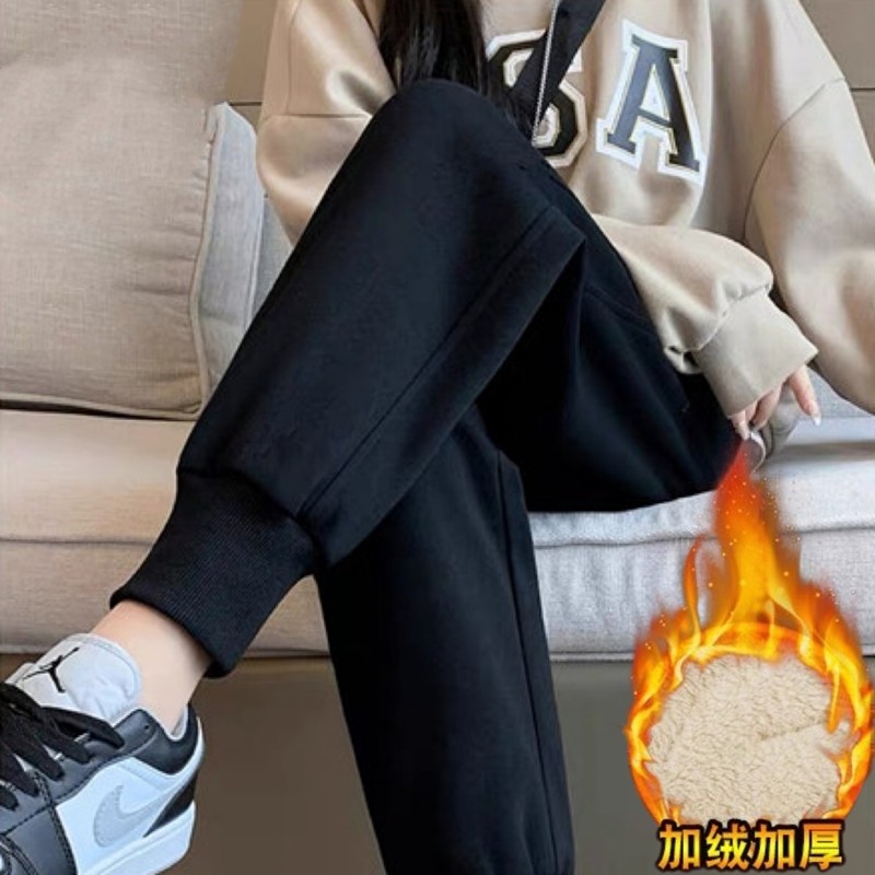 加绒加厚女裤子秋冬季羊羔绒休闲裤时尚哈伦裤大码潮流束脚运动裤,女装/女士精品,卫裤,淘宝优惠券,粉丝福利购,淘宝优惠卷
