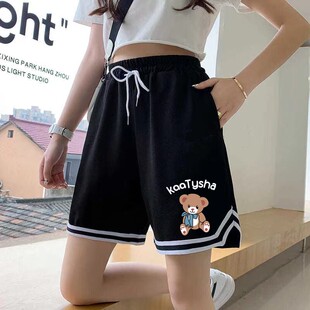宽松阔腿休闲裤 薄款 时尚 潮流爆款 速干短裤 直筒运动五分裤 子女夏季