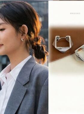 即刻上场任家童周依然同款耳环几何金属耳扣冷淡风时尚通勤耳饰潮
