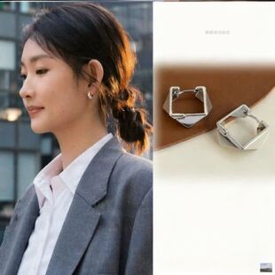 即刻上场任家童周依然同款耳环几何金属耳扣冷淡风时尚通勤耳饰潮